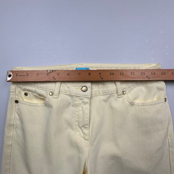 J Mclaughlin Pants Womens 6 Pale Yellow Lexi Jeans Pockets Stretch Casual Preppy - Picture 9 of 13